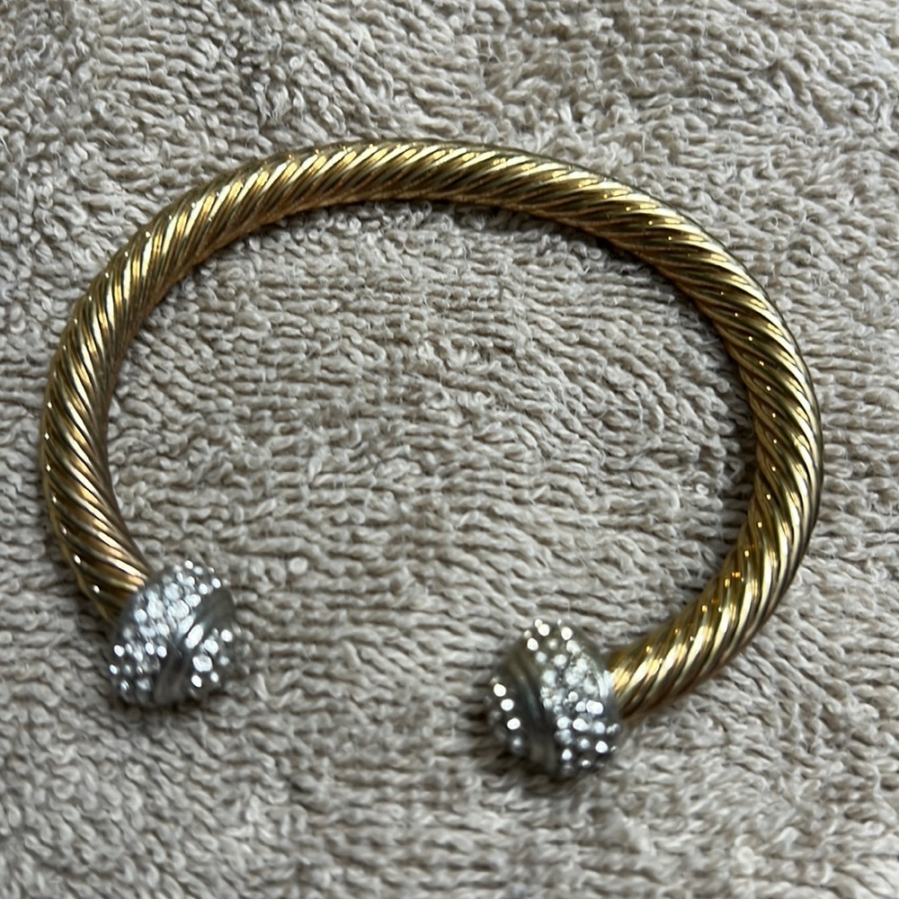 Gold plated cable twist cuff
